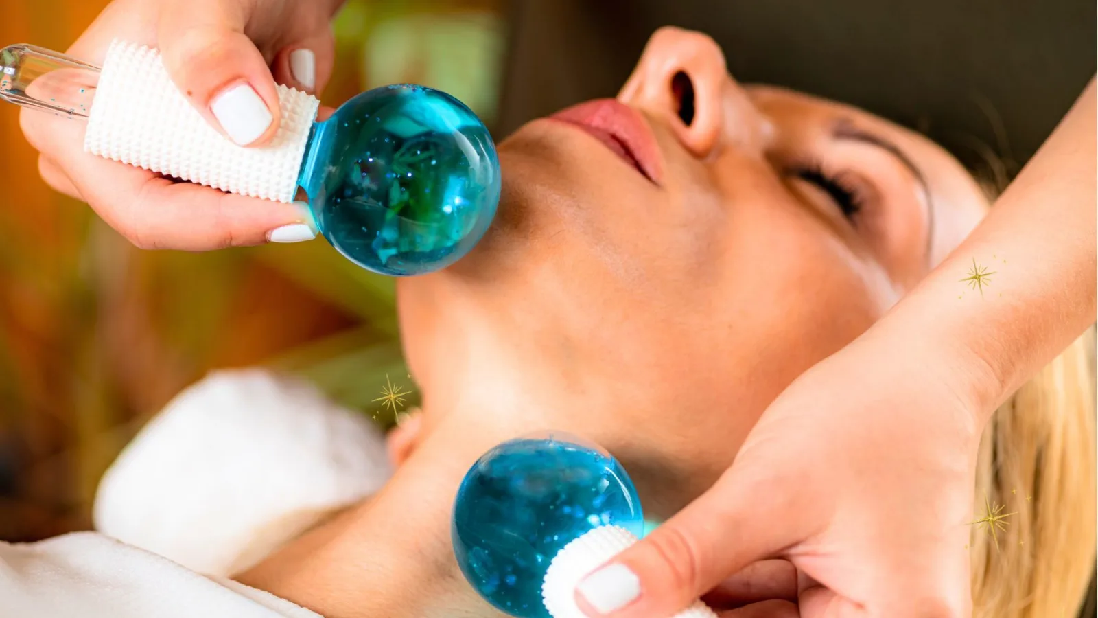 Ice ball facial massage