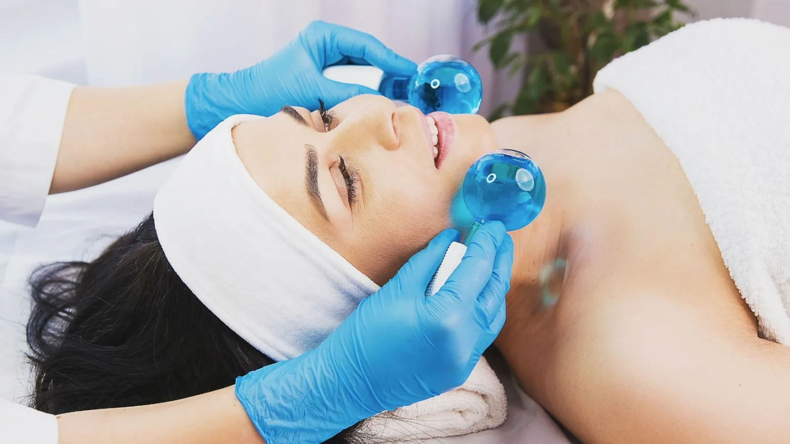 Ice ball facial massage